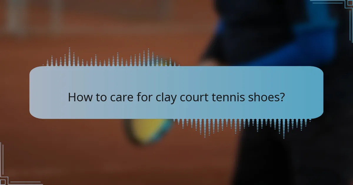 How to care for clay court tennis shoes?