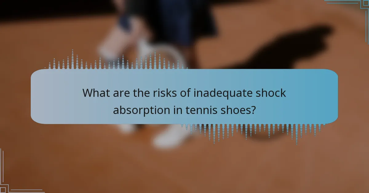 What are the risks of inadequate shock absorption in tennis shoes?